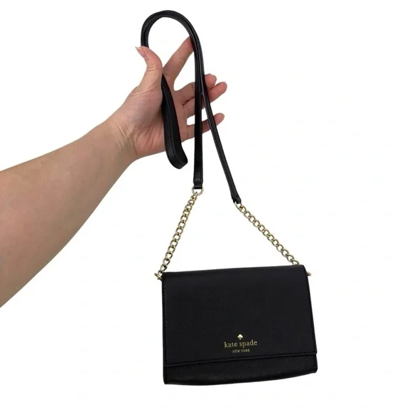 Kate Spade Cedar Street Cami Mini Crossbody Evening Bag Saffiano Leather Black - Picture 2 of 16